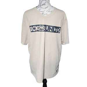 Ecko Unltd Men's Size Large Khaki V-Neck Logo Short Sleeve Shirt
